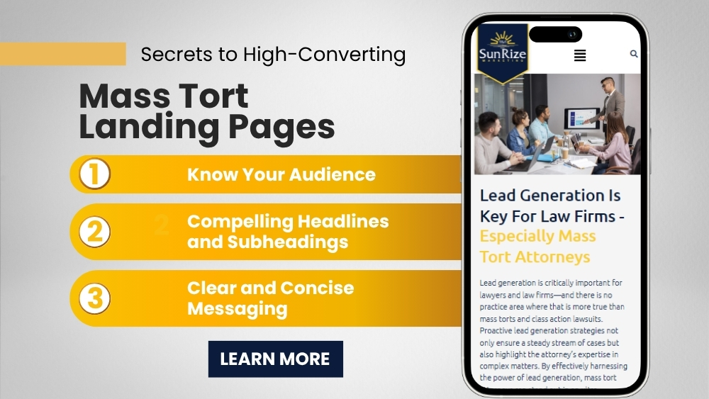PPC Success: Secrets to High-Converting Mass Tort Landing Pages